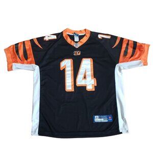 Reebok NFL Onfield Cincinnati Bengals Andy Dalton #14 Jersey - Black & Orange Si